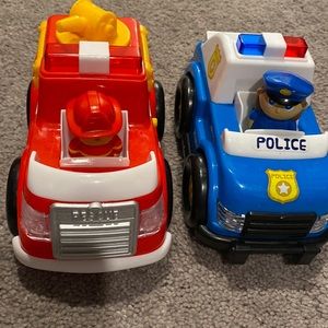 Fireman and police truck with figurines